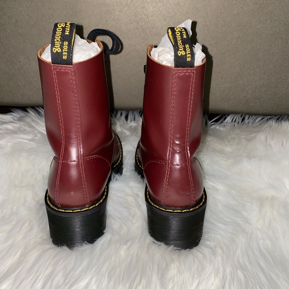 Dr. Martens Leona Platform Cherry Red Oxblood Boots RARE COLOR - Picture 4 of 7